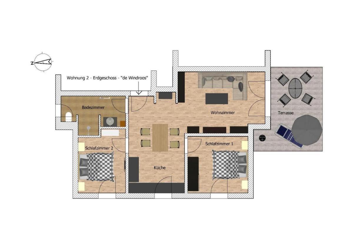 Ferienwohnung De Windroos Борн Экстерьер фото